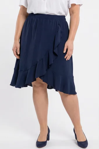 Gonna blu navy con volant