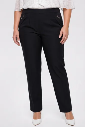 Pantaloni neri con bottoni dorati e neri