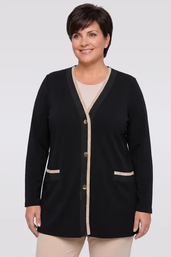 maglione nero con cinture dorate