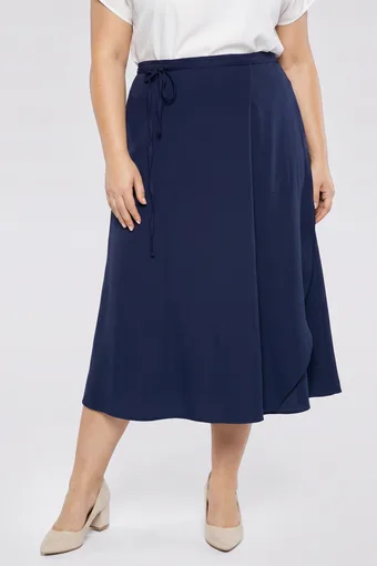 Gonna blu navy con cintura