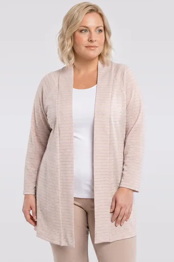 cardigan beige a cinture oro e argento