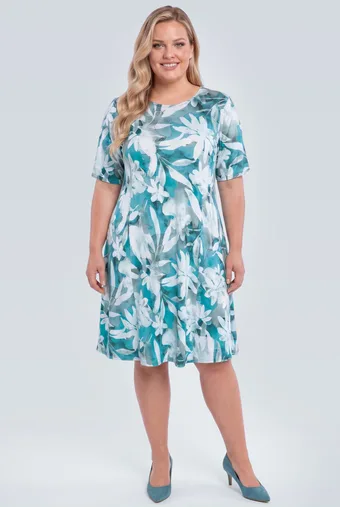 copia di Abito blu fiordaliso con motivi blu fiordaliso