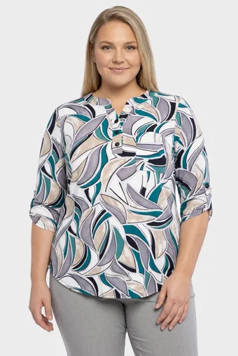 camicetta blu navy e bianca
