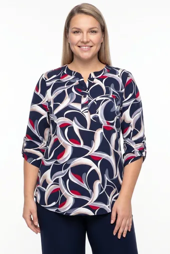 copia di camicetta blu navy e bianca