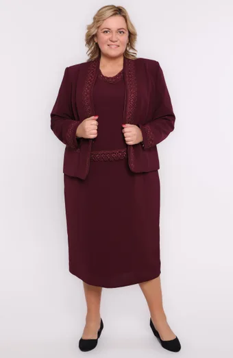 Abito tre pezzi color bordeaux