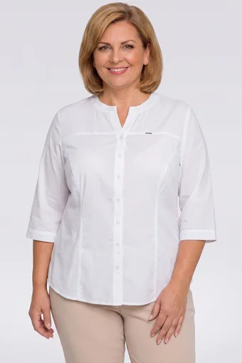 Camicia classica in cotone bianco