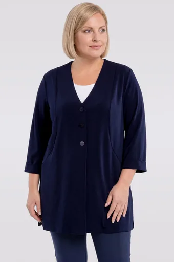 Giacca ampia blu navy con polsini