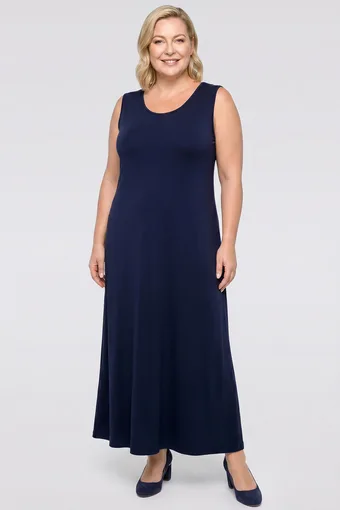 abito lungo blu navy