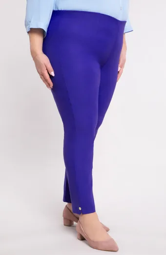 pantaloni a vita alta color fiordaliso