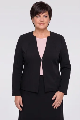 blazer di lino nera con tasche