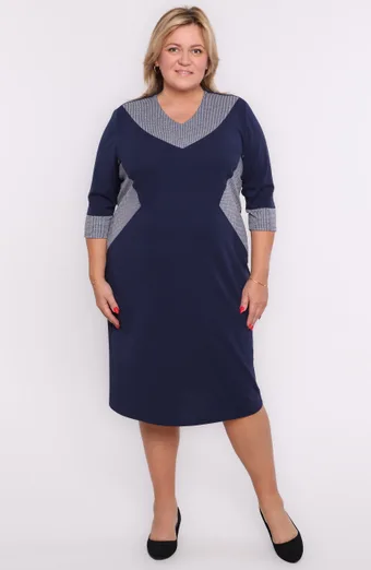Abito blu navy con fantasia
