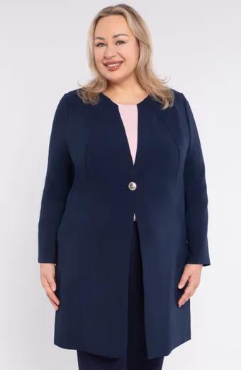 Elegante cappotto blu navy
