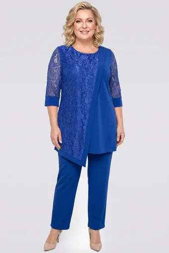 coordinato blu con pizzo