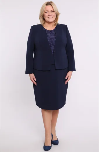 Completo peplo blu navy a tre pezzi