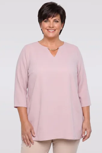Camicetta rosa chiaro con scollo dorato