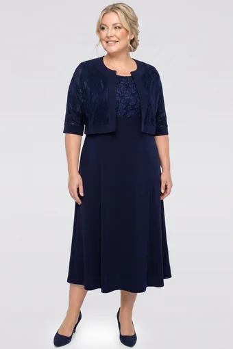 coordinato blu navy con pizzo
