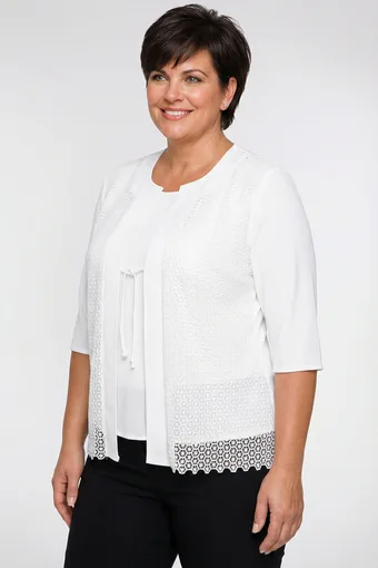 Camicetta bianca con inserti traforati