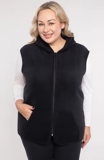 gilet in pile caldo nero