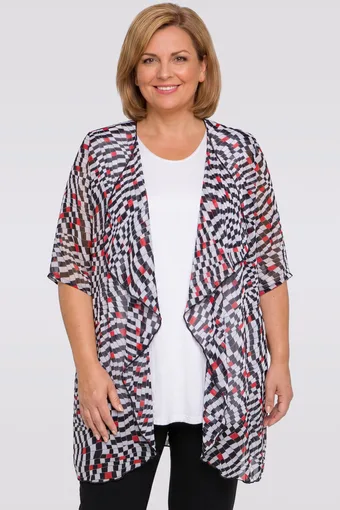 Cardigan con motivo geometrico