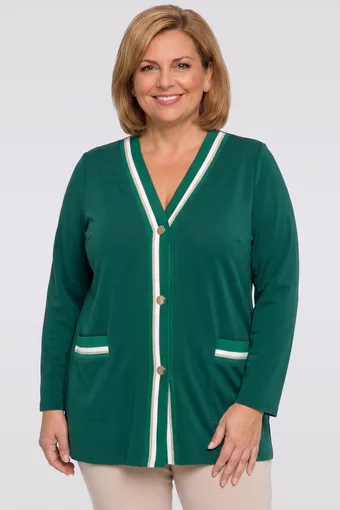 maglione verde con cinture dorate