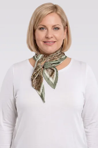 foulard verde plissettata con motivo