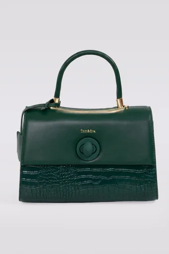 borsa verde con chiusura a torsione