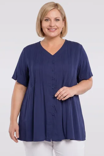 camicetta blu navy con bottoni