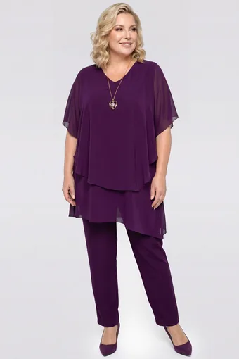 coordinato viola con collana