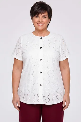 Camicetta bianca con bottoni decorativi
