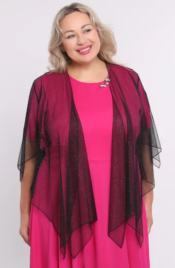 bolero nero con decorazioni argentate