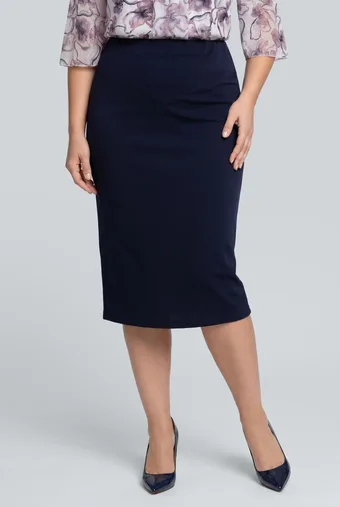 copia di copia di Gonna in chiffon blu navy con inserto a fantasia rossa e bianca