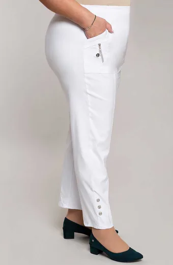 Pantaloni lunghi bianchi con tasche