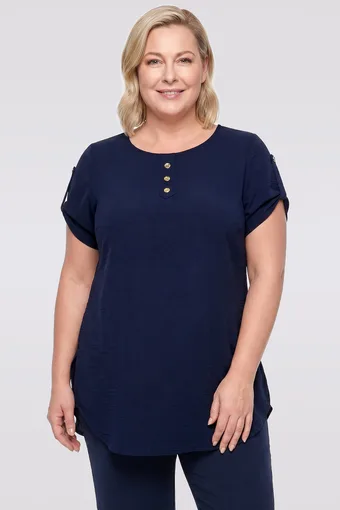Tunica blu navy con bottoni dorati