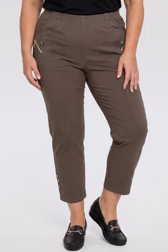 Pantaloni beige scuro con tasche