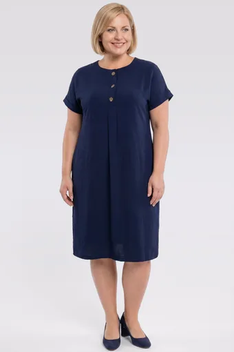 Abito blu navy con bottoni dorati
