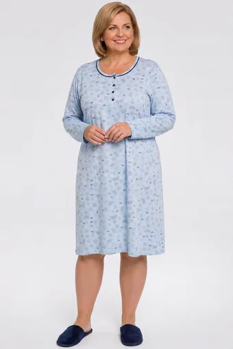 camicia blu a fiori