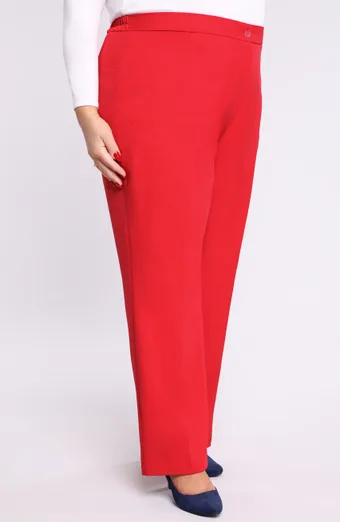 Pantaloni di lino rosso con pieghe