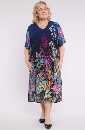 Abito in chiffon foresta in fiore