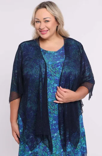 Mantella a nido d'ape blu navy