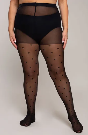 Collant neri a pois 30 DEN Ribessa