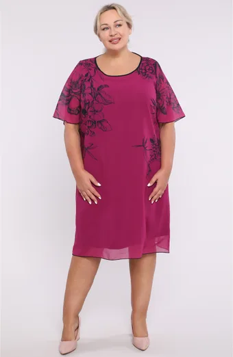 Abito in chiffon floreale rosa
