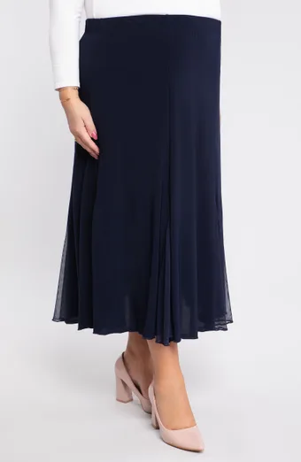 Gonna in chiffon blu navy
