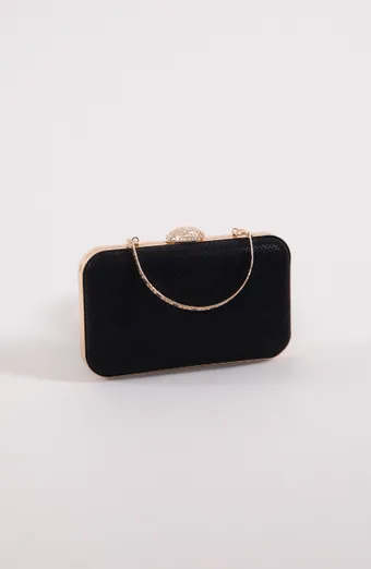 Piccola borsa nera con chiusura a diamante