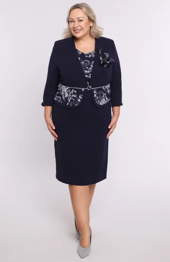 Abito formale blu navy con pizzo