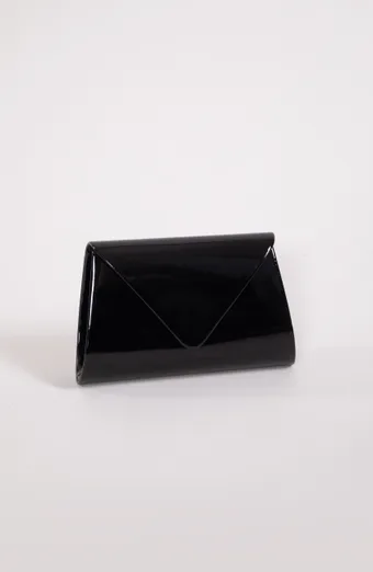 pochette in vernice nera