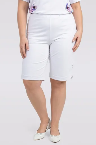 Pantaloncini bianchi corti con bottoni