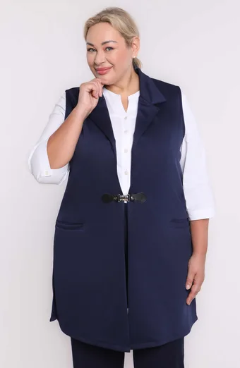 Gilet blu navy con fibbia