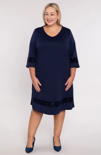 Abito blu navy con paillettes