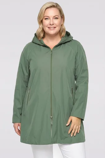 giacca con cappuccio verde scuro