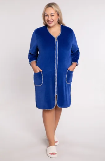Vestaglia in velluto blu fiordaliso